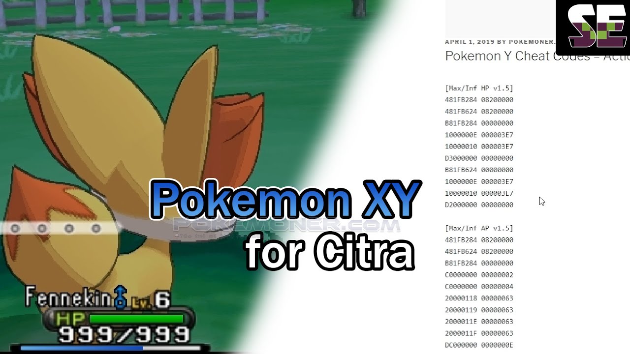 Pokemon X/Y Cheat Code For Citra, Remember To Update V1.5 Before You Test -  Pokemoner.Com - Youtube