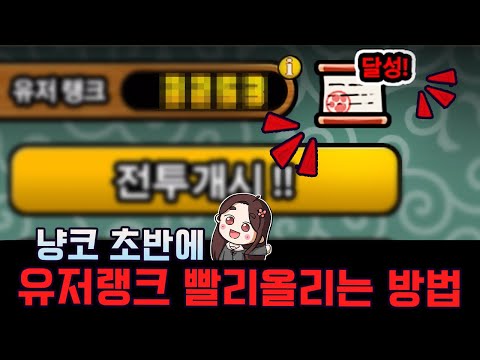 유저랭크 빨리올리는 방법 [냥코대전쟁]