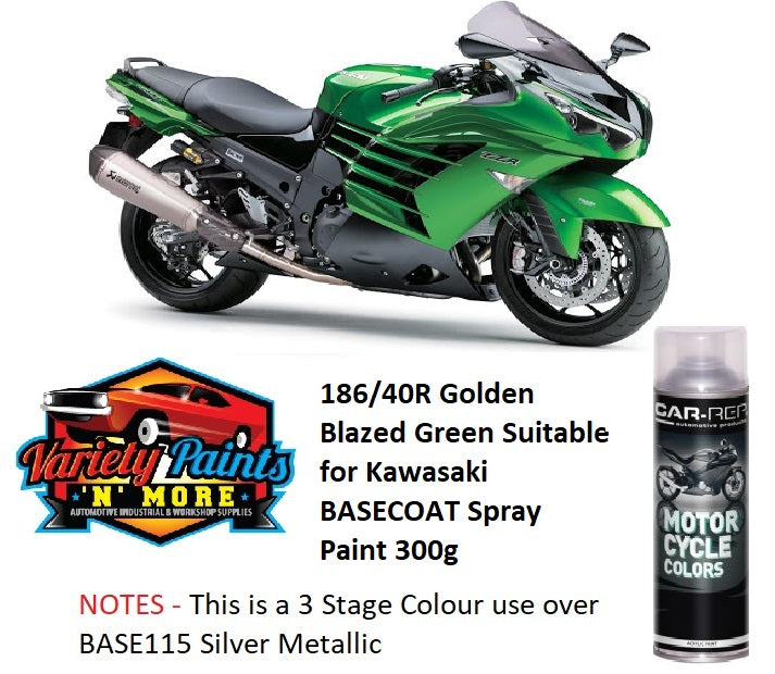 186/40R Golden Blazed Green Suitable For Kawasaki Basecoat Spray Paint