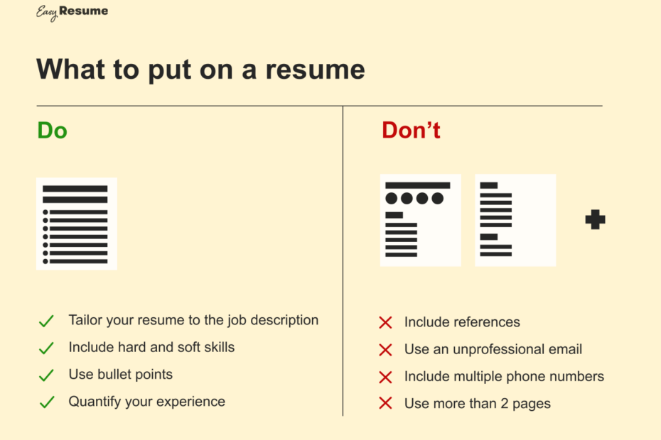 What To Put On A Resume In 2022 (With Examples And Tips) | Easy Resume