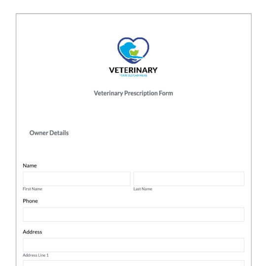 Veterinary Prescription Template | Formstack