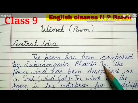 Central Idea Poem Wind Class 9 Beehive Up Board विंड कविता का सेंट्रल  आइडिया - Youtube