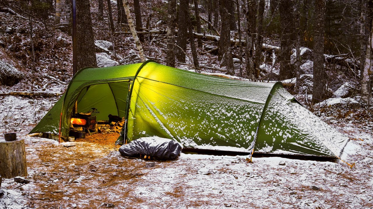 Hot Tent Camping In Snow - Youtube