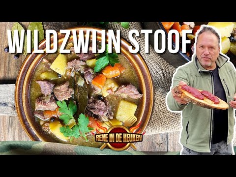 Wildzwijn stoofpot met bier en spekjes. Een complete maaltijd in één pan!