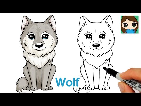 How to Draw a Wolf Easy | Cartoon Animal